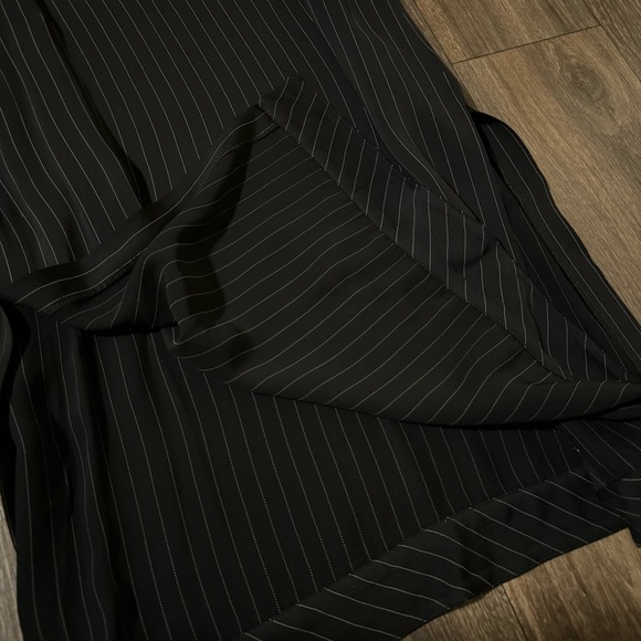 NWT ZARA LIMITED EDITION long pinstripe satin dress with leg slits - Picture 12 of 15